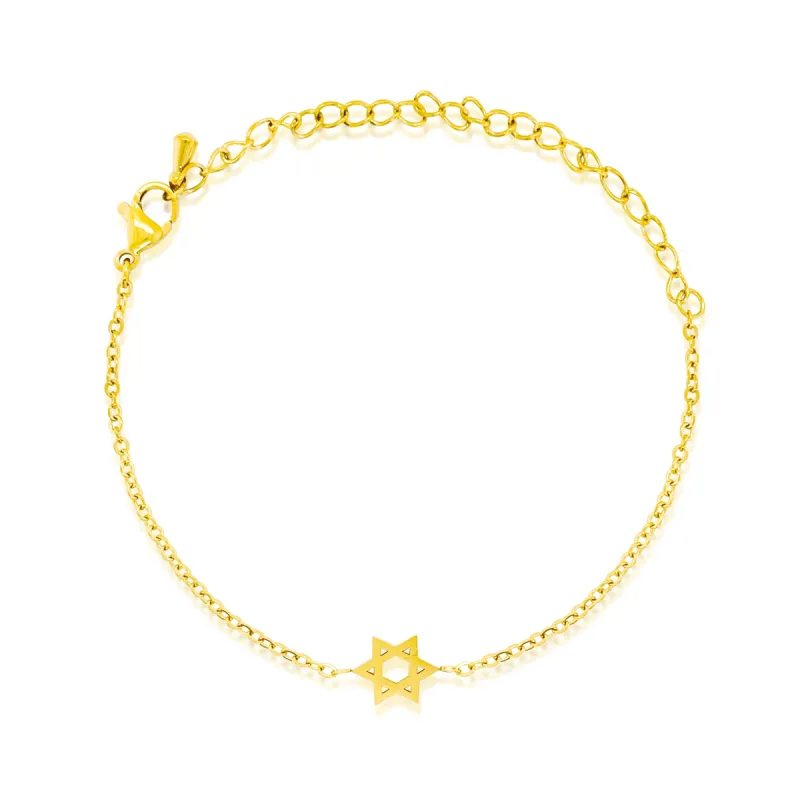 Dainty Gold Plated Jewish Star of David Bracelet sold by Meira T