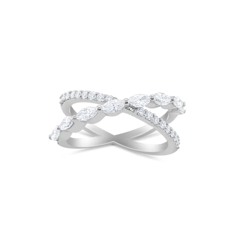 3.5 Carats Crossover Diamond Band Ring Lab Grown sold by Meira T