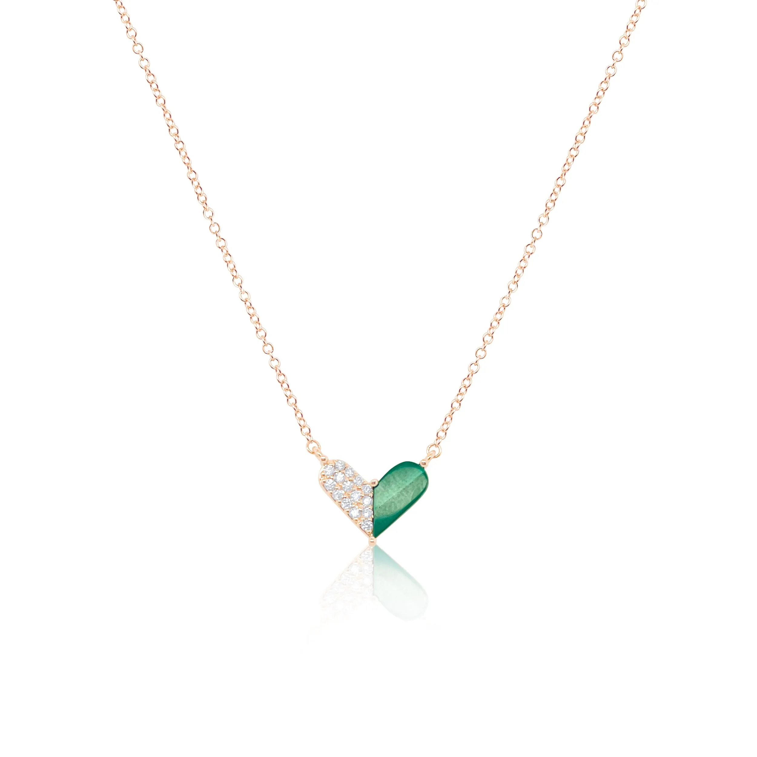 14kt Yellow Gold Diamond Malachite Necklace sold by Meira T