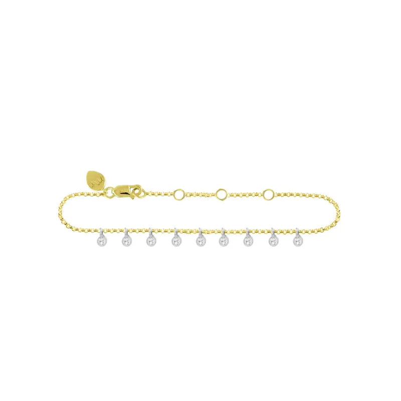 Diamond Bezel 14k gold Anklet sold by Meira T