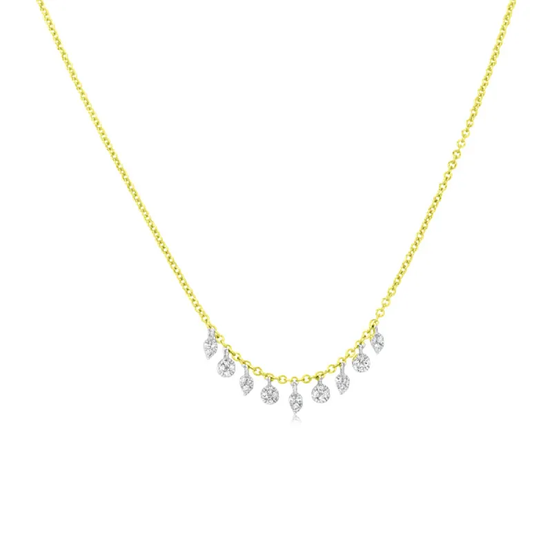 Yellow Gold Necklace with Diamond Charms sold by Meira T