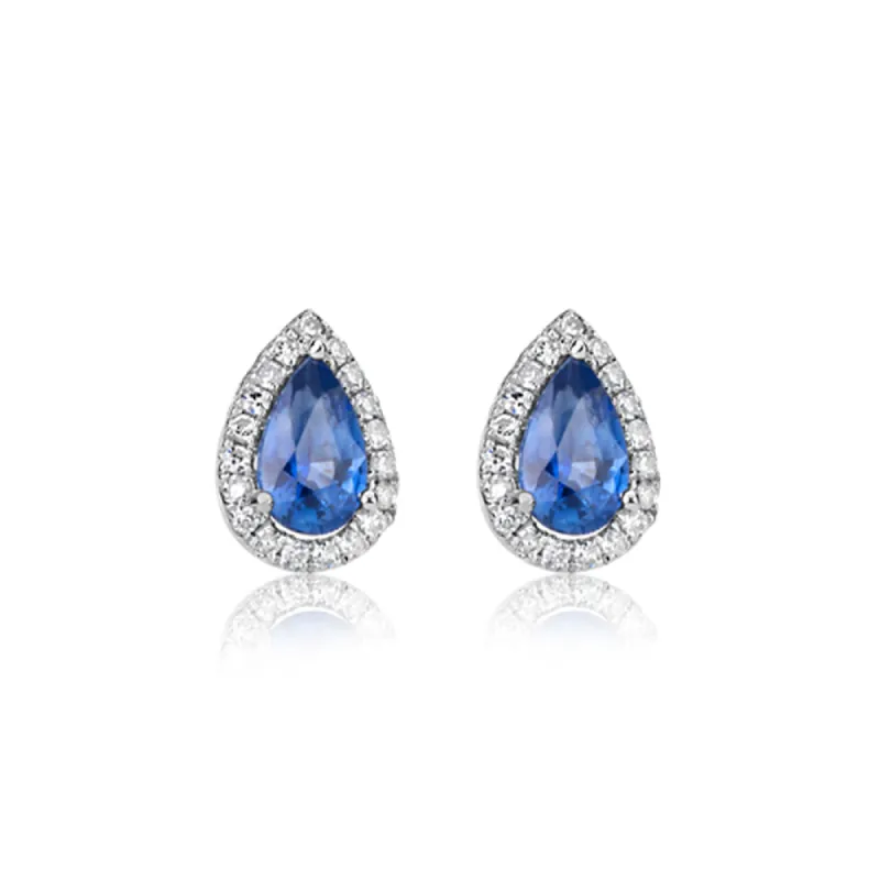Blue Sapphire Diamond Studs (online exclusive) sold by Meira T