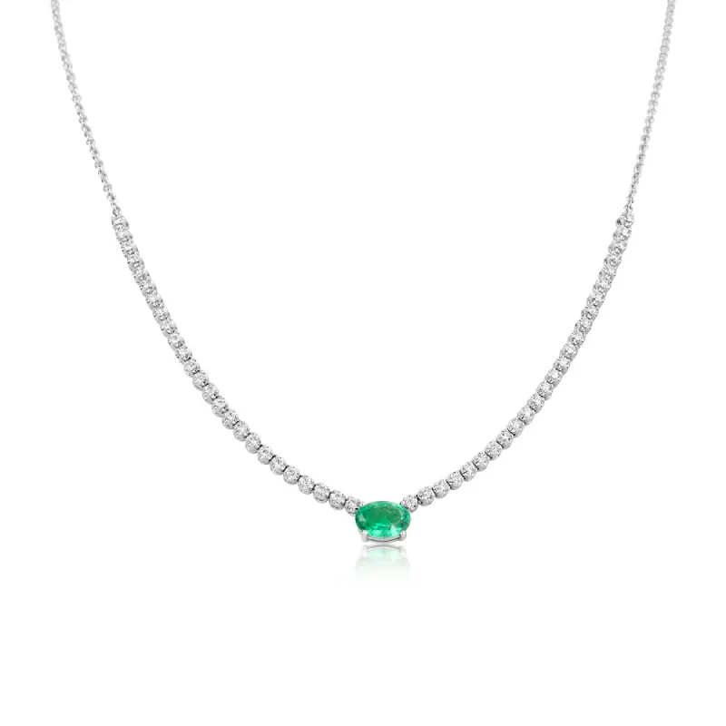 Emerald and Diamond Tennis Choker sold by Meira T