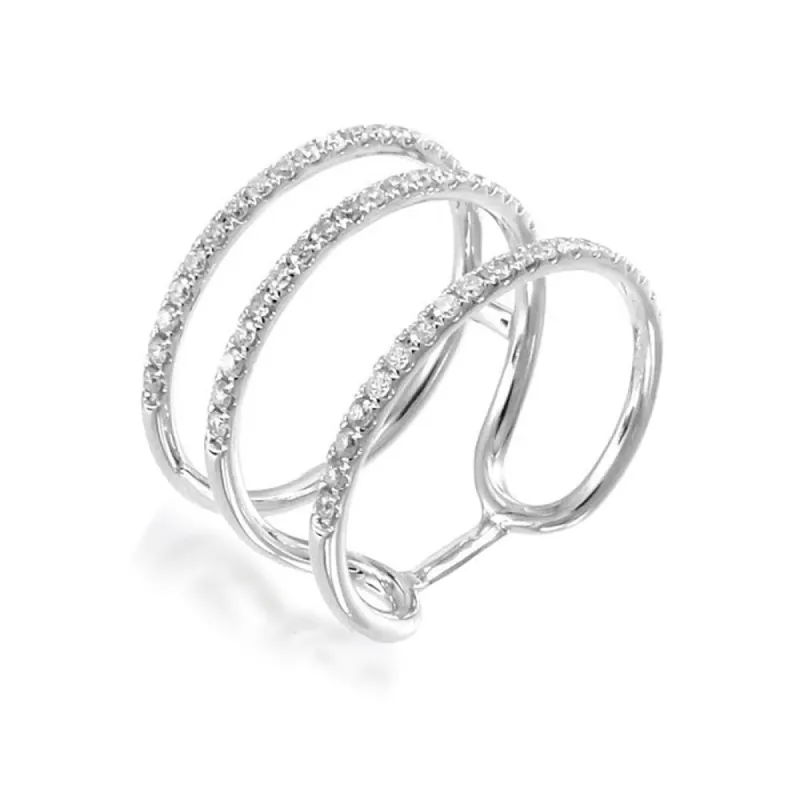 Triple Layer Diamond Ring White Gold sold by Meira T