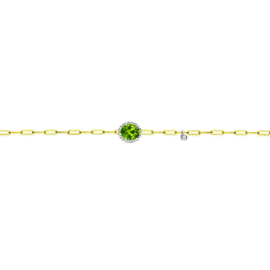 Peridot Paperclip Bracelet sold by Meira T