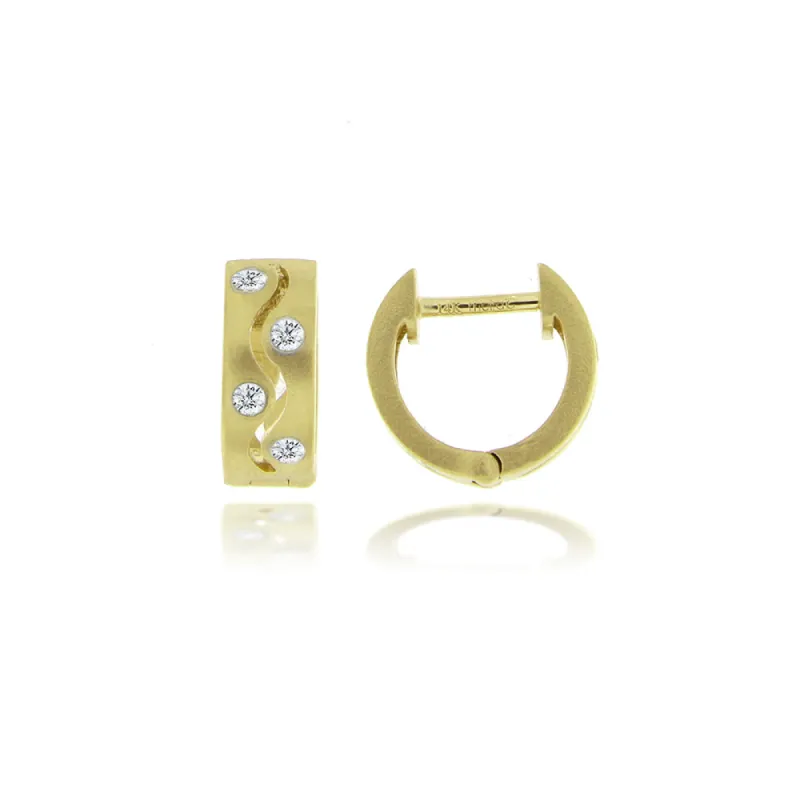 Textured Gold Huggie Earrings sold by Meira T