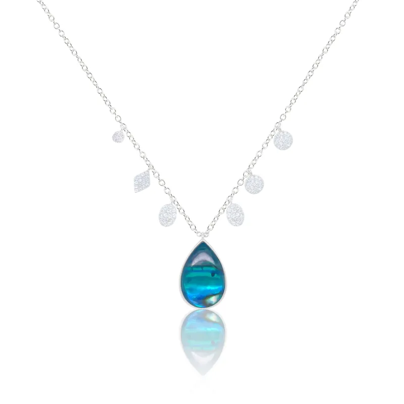 White Gold Charm Shell Necklace sold by Meira T