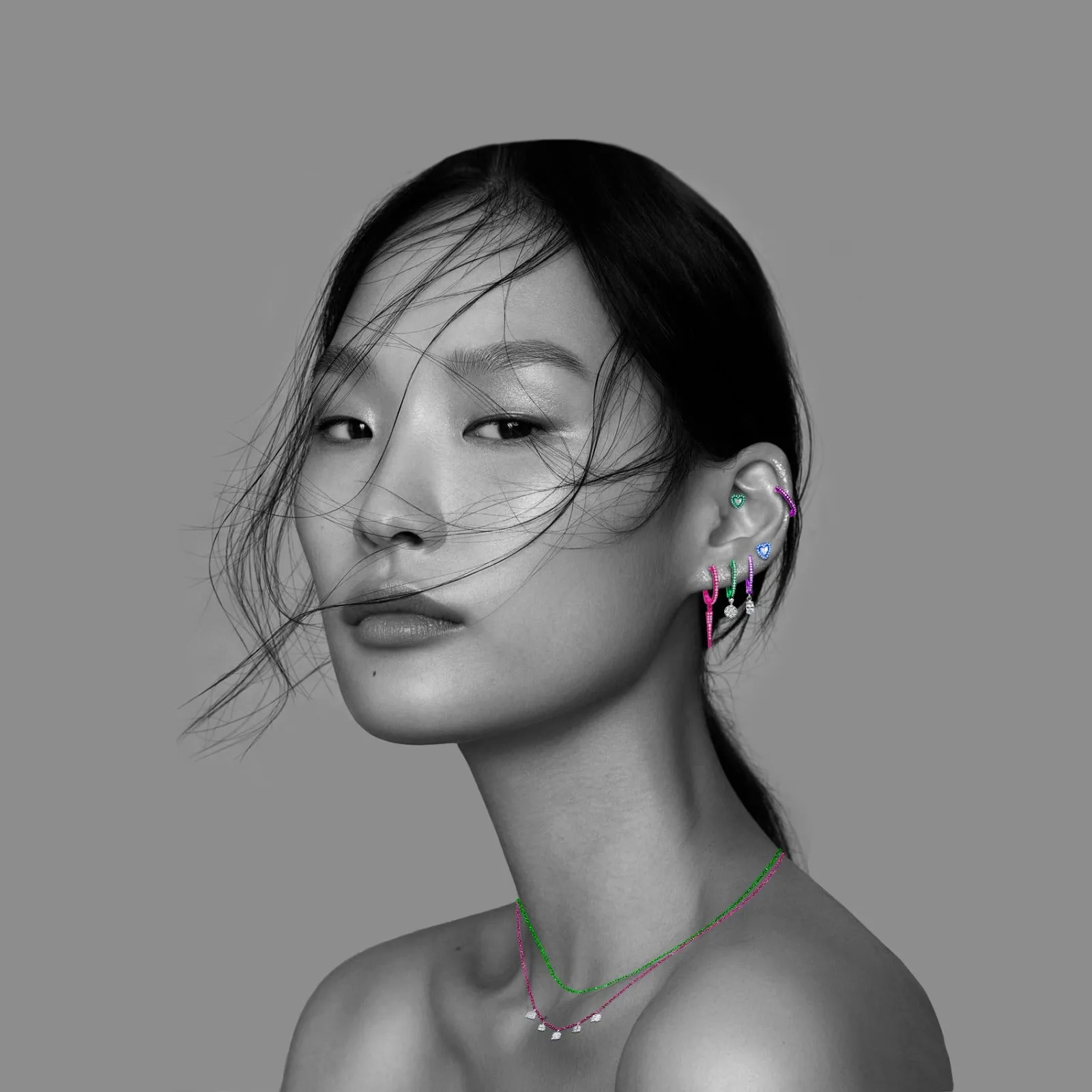 Groovy Purple Diamond Heart Studs sold by Meira T product image thumbnail 3