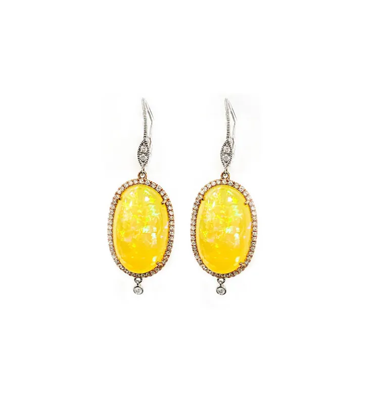 Two Tone Ethiopian Opal Earrings sold by Meira T