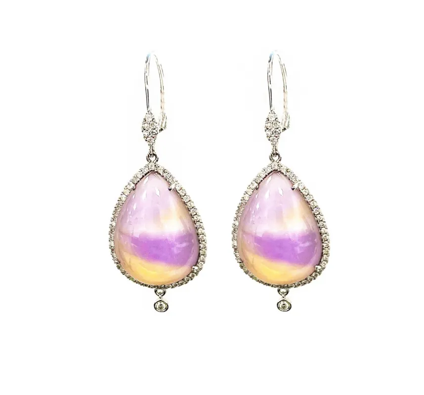 White Gold Ametrine Earrings sold by Meira T
