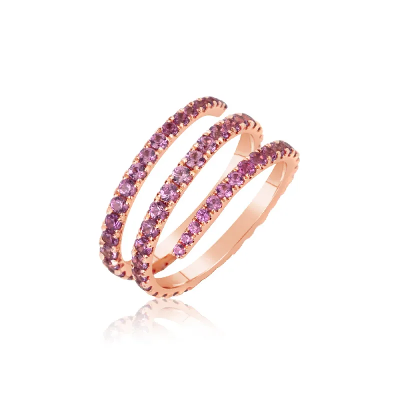 Pink Sapphire Swirl Ring sold by Meira T