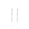 White Gold Drilled Diamond Drop Earrings sold by Meira T