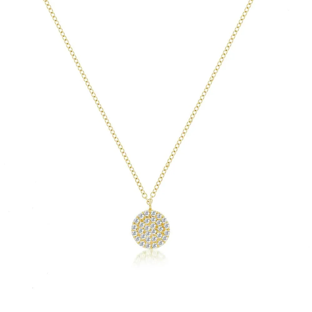14kt Yellow and White Gold Diamond Disc Necklace sold by Meira T