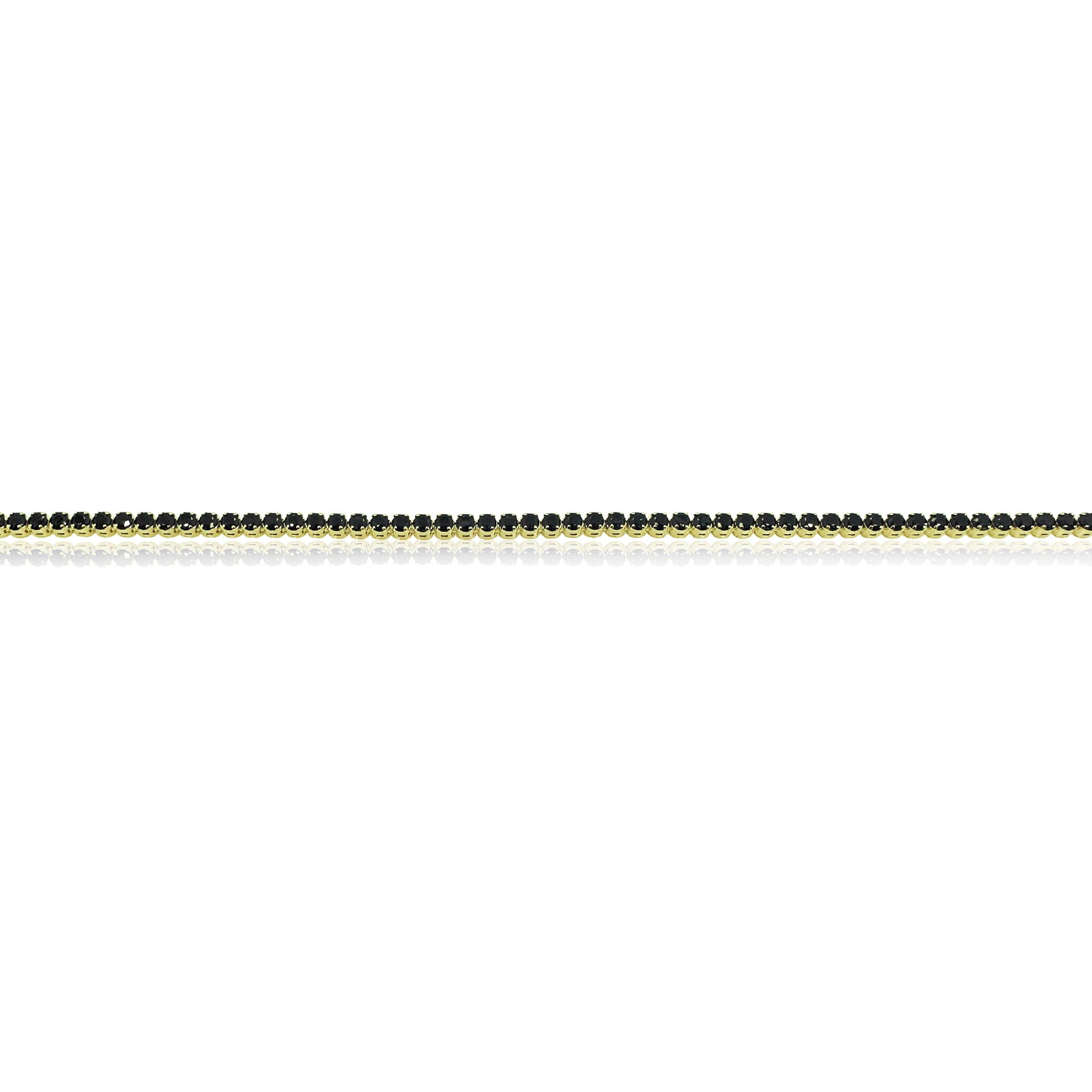 Yellow Gold Black Crystal Bracelet sold by Meira T