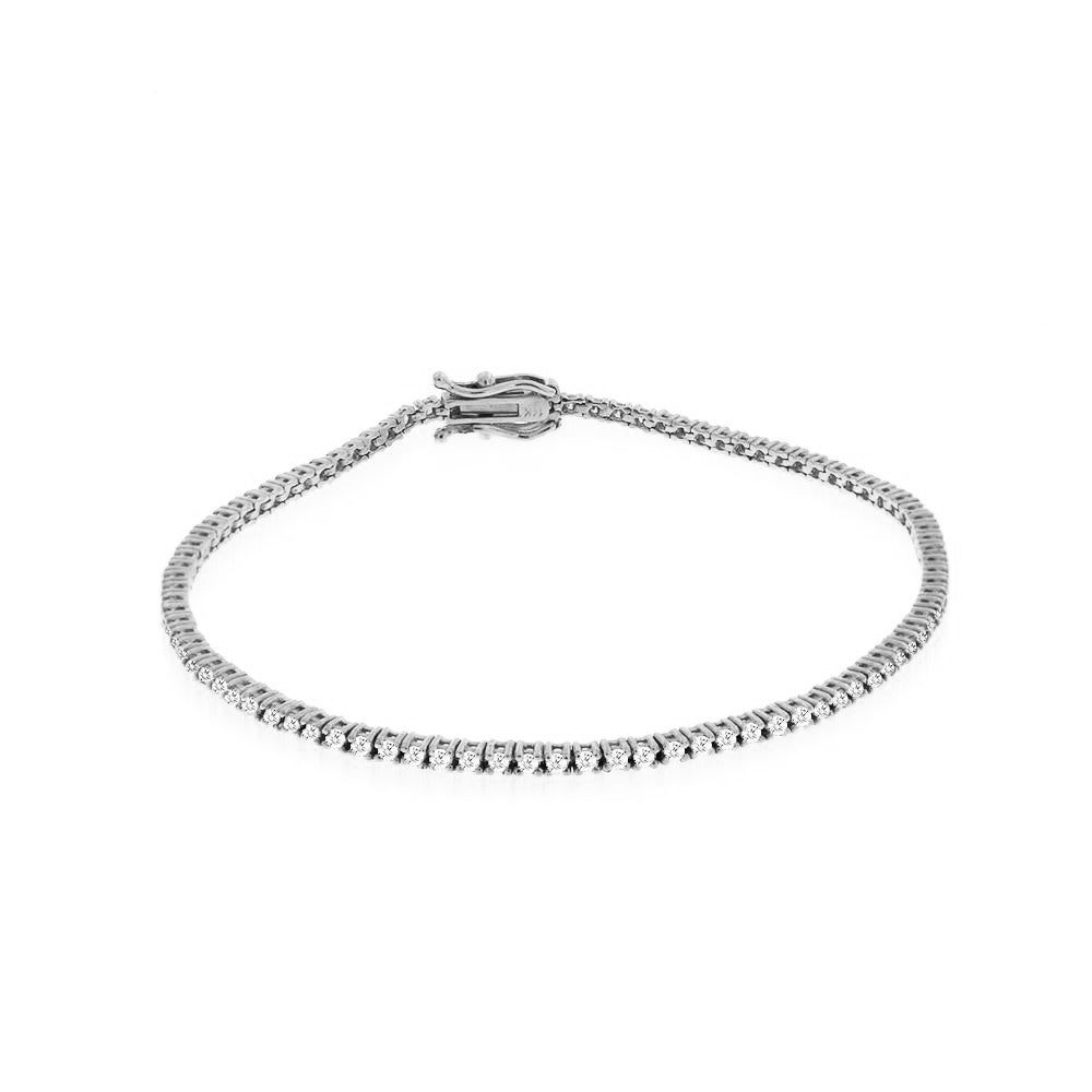 White Gold Tennis Bracelet sold by Meira T