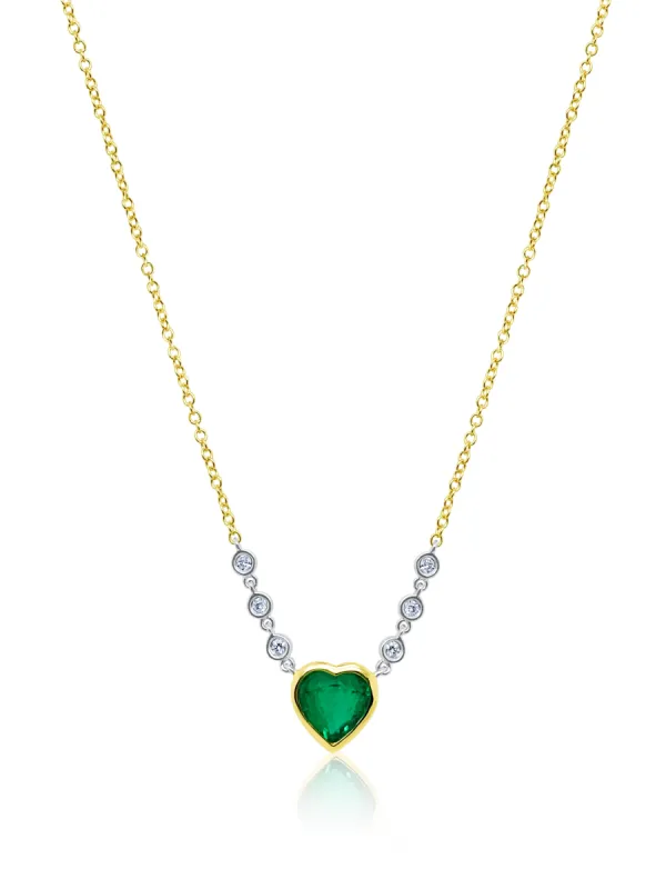 Emerald Dainty Heart Necklace sold by Meira T