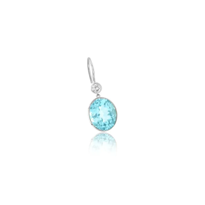 White Gold Blue Topaz Drop Earring (single) sold by Meira T