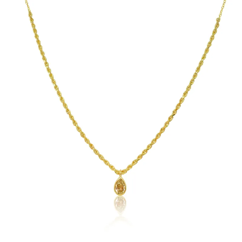 Yellow Diamond Chunky Chain Necklace sold by Meira T