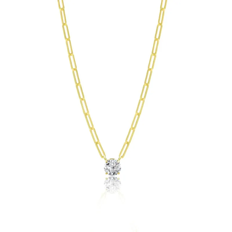 Diamond Solitaire Paperclip Chain (.47cts) sold by Meira T