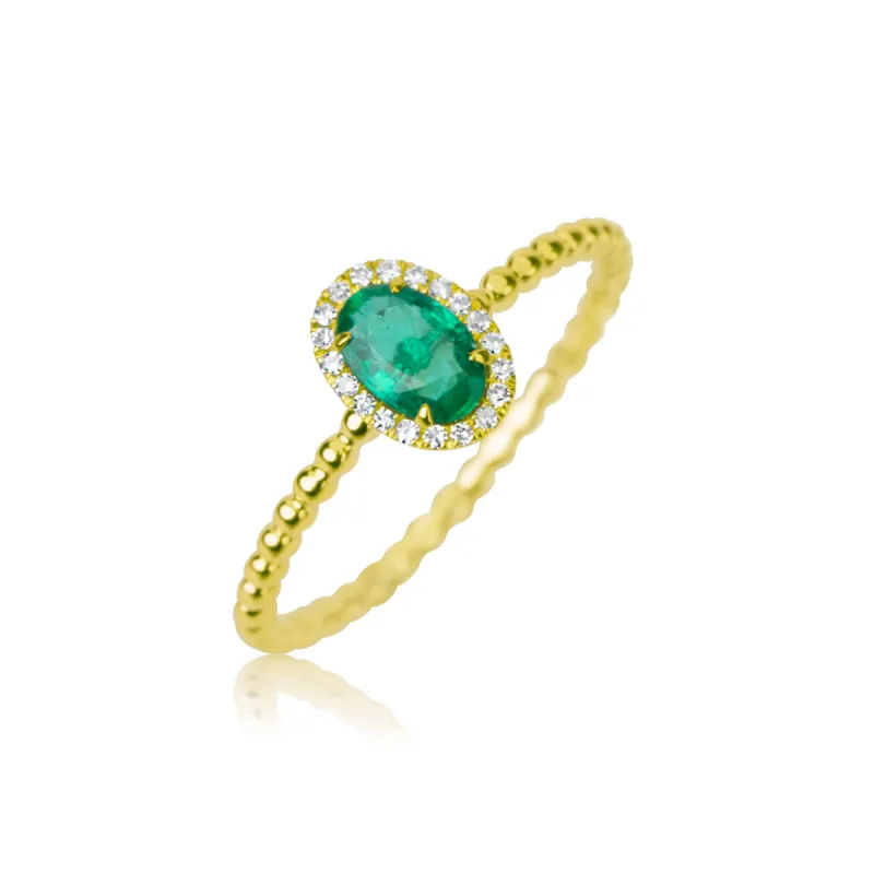 Yellow Gold Emerald Ring sold by Meira T