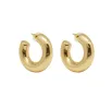 Small Gold Plated Thick Open Hoops sold by Meira T