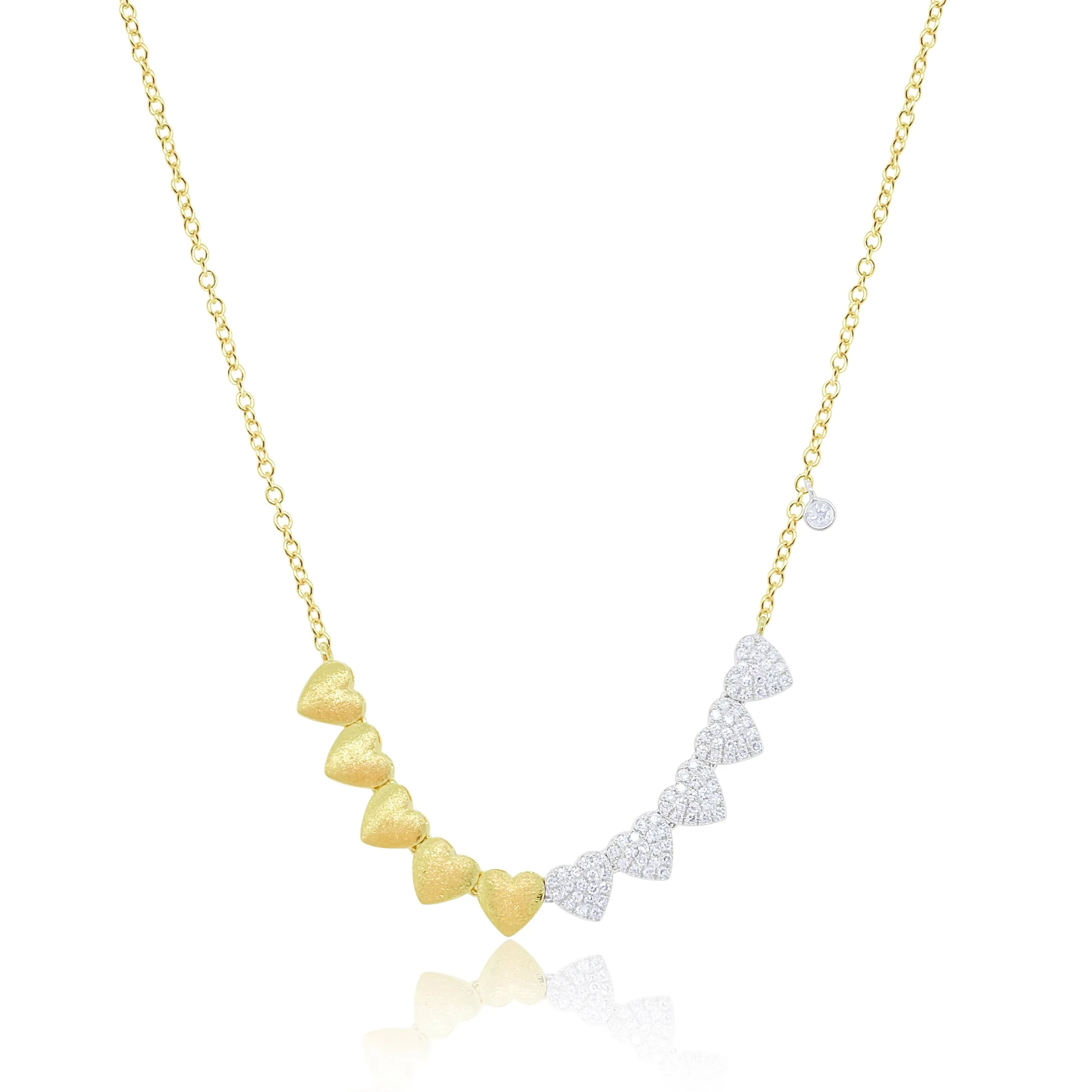 Yellow Gold Diamond Hearts Necklace sold by Meira T