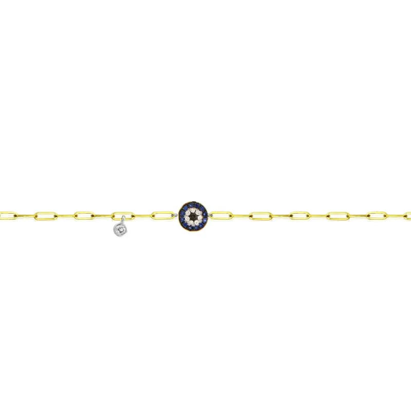 Evil Eye Paperclip Bracelet sold by Meira T