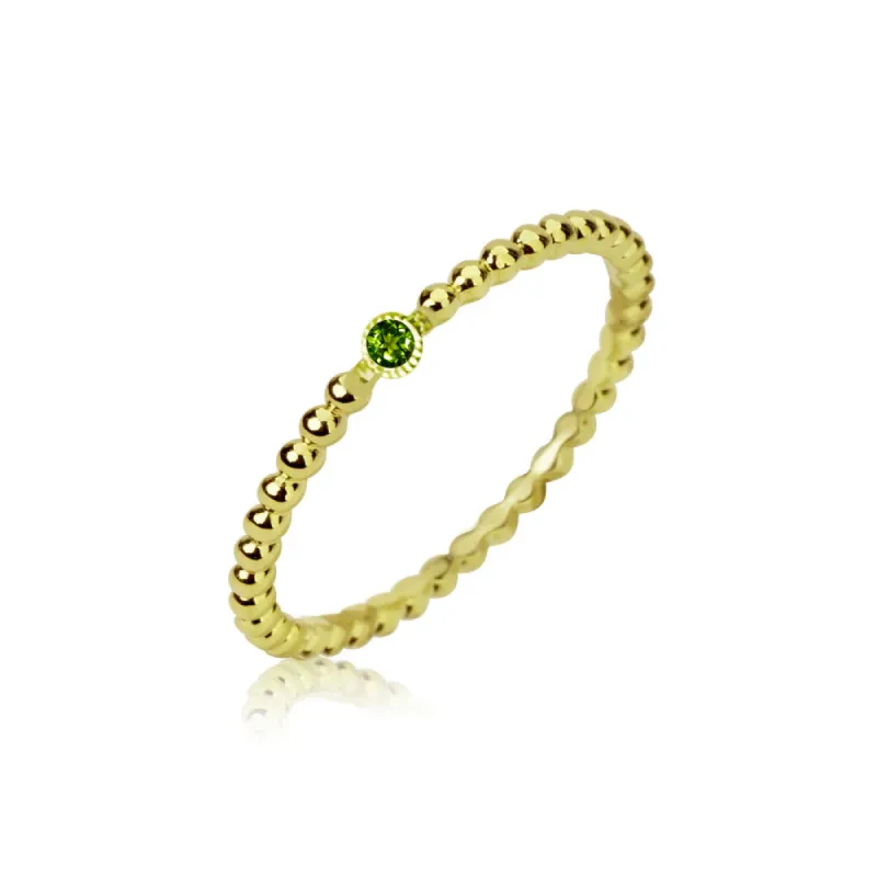 Dainty Peridot Spot Band sold by Meira T