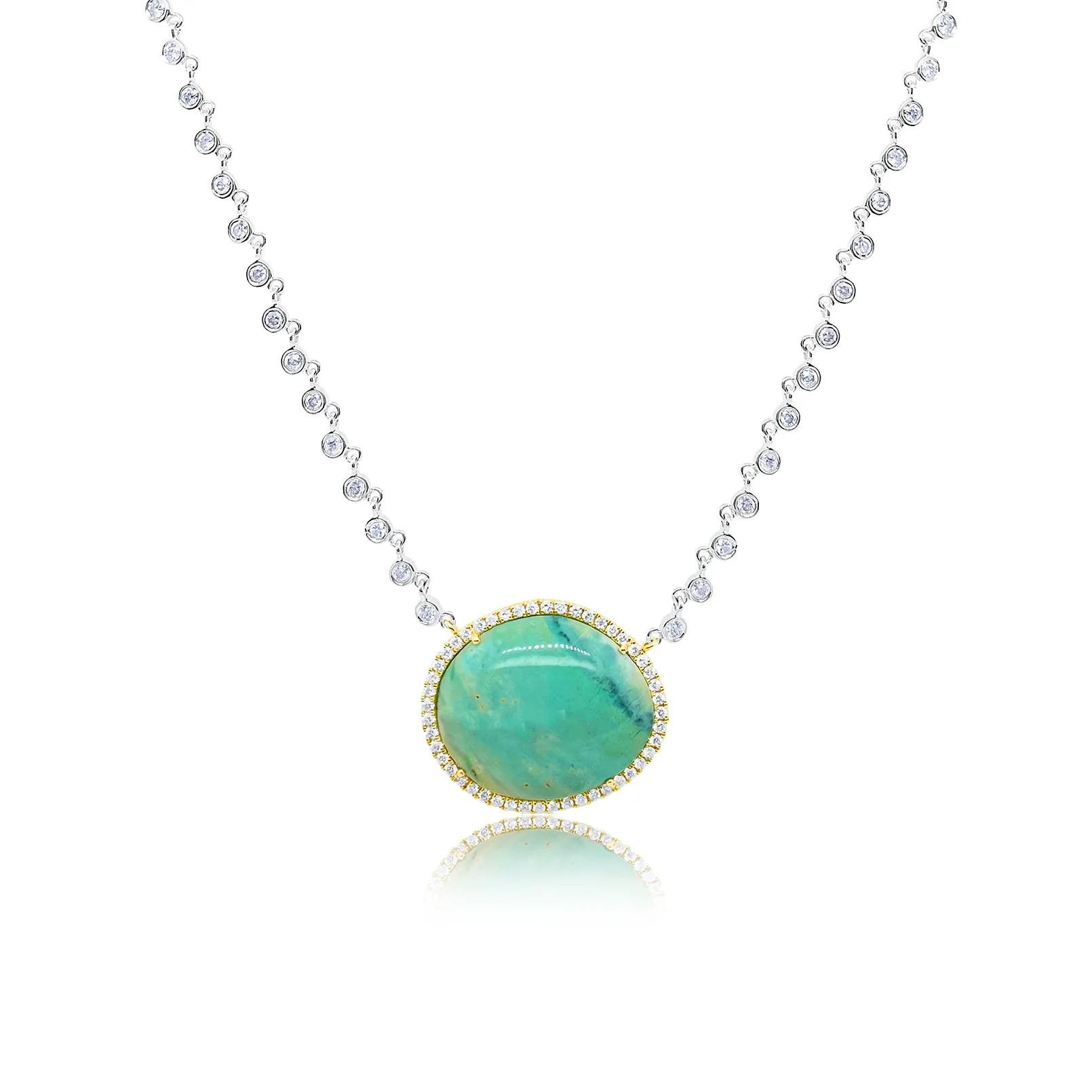 Two Tone Opalized Wood and Diamond Necklace sold by Meira T