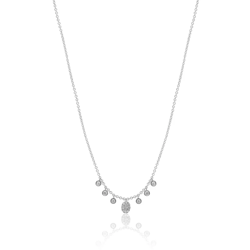 White Gold Diamond Charm Necklace sold by Meira T