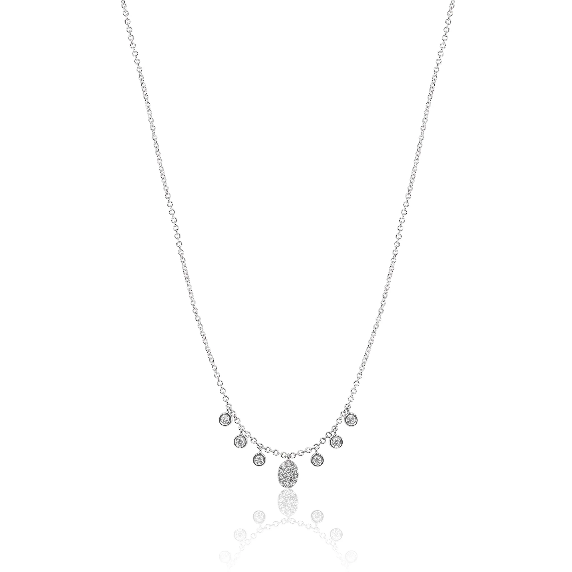 White Gold Diamond Charm Necklace sold by Meira T