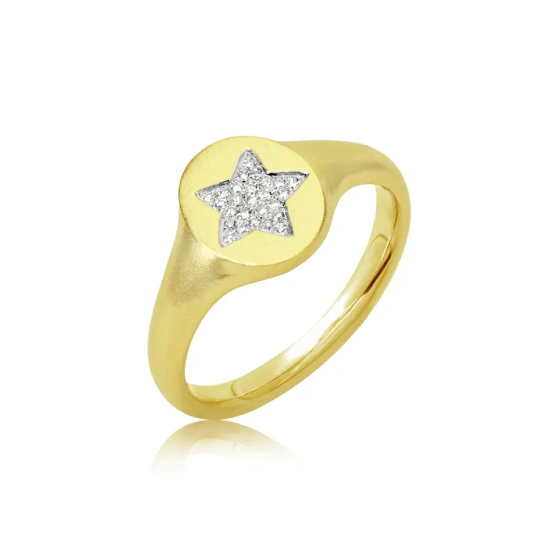 Star Signet Diamond Ring sold by Meira T