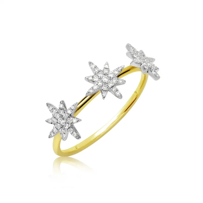 Triple Diamond Starburst Ring sold by Meira T