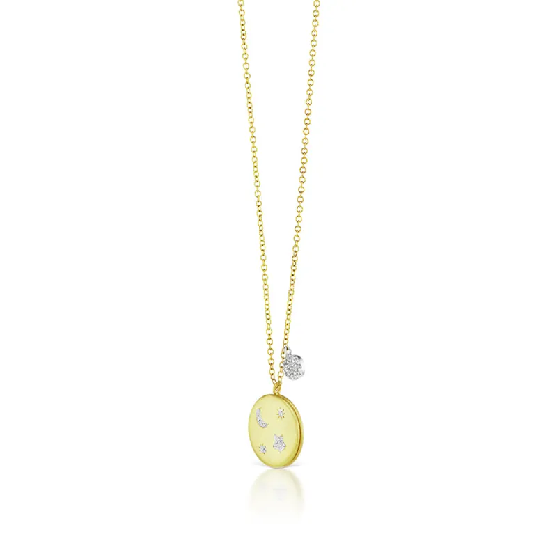 Moon and Star Locket Necklace sold by Meira T