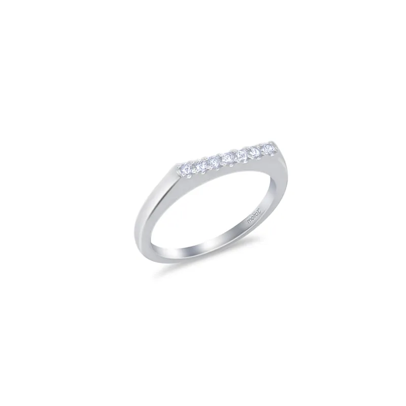 White Gold Diamond Bar Ring sold by Meira T