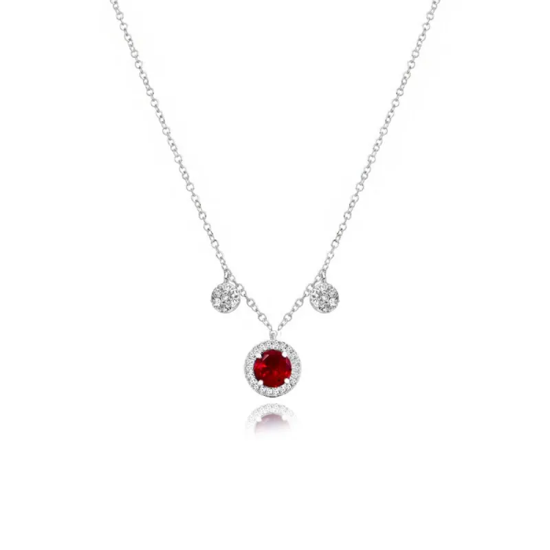 Dainty Ruby and Diamonds Necklace sold by Meira T