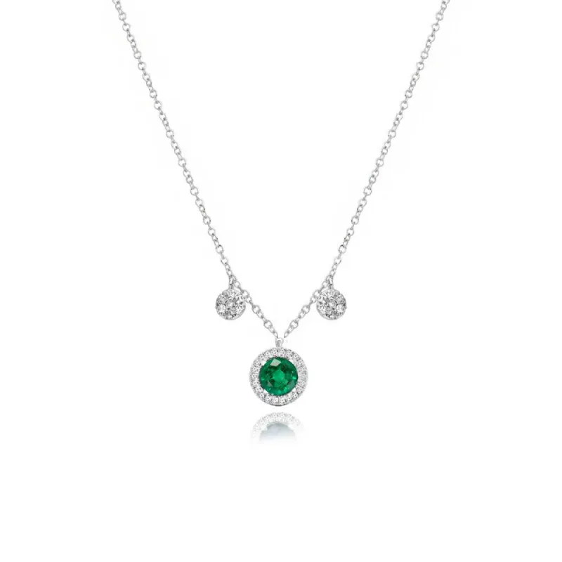 Dainty Emerald and Diamonds Necklace sold by Meira T