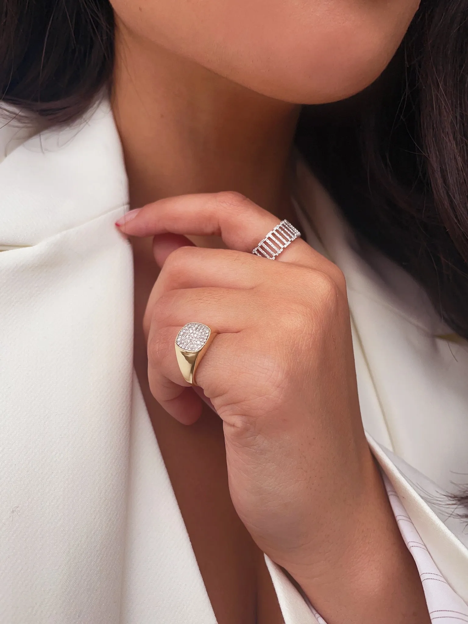 White Gold Diamond Link Ring ONLINE EXCLUSIVE sold by Meira T product image thumbnail 2