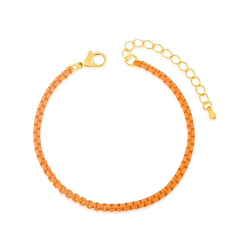 Orange Chain Bracelet sold by Meira T