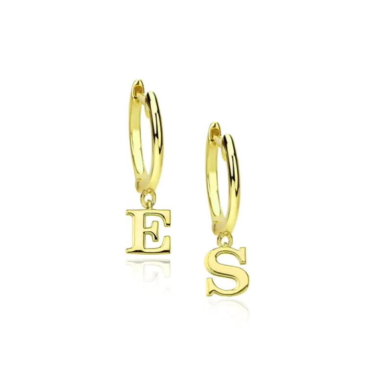 Gold Initial Huggie sold by Meira T