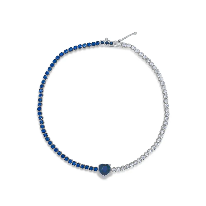 White Gold Diamond and Blue Sapphire Bracelet *ONLINE EXCLUSIVE* sold by Meira T