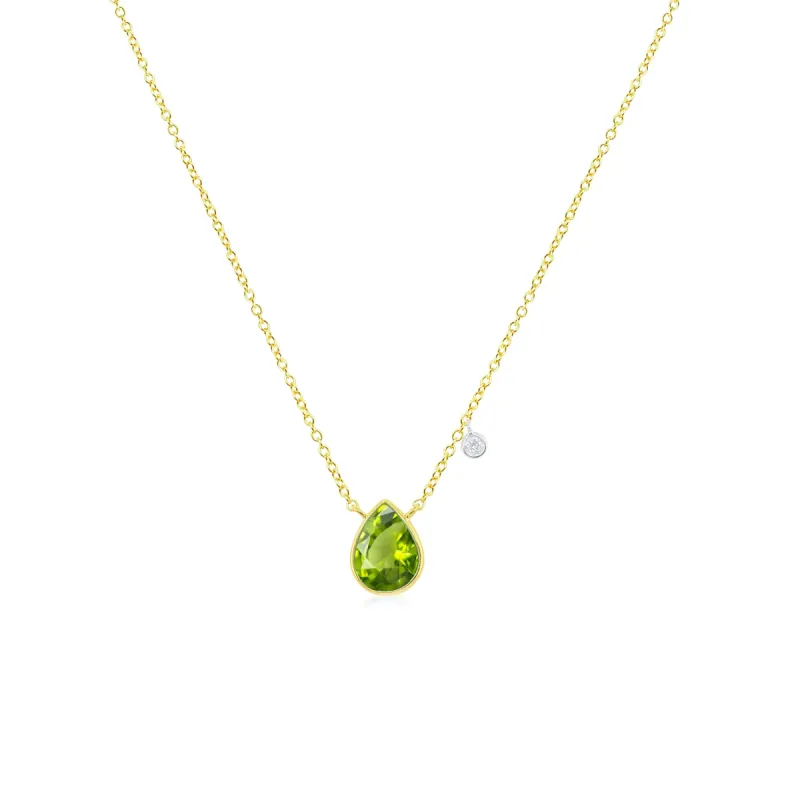 Yellow Gold Peridot Necklace sold by Meira T