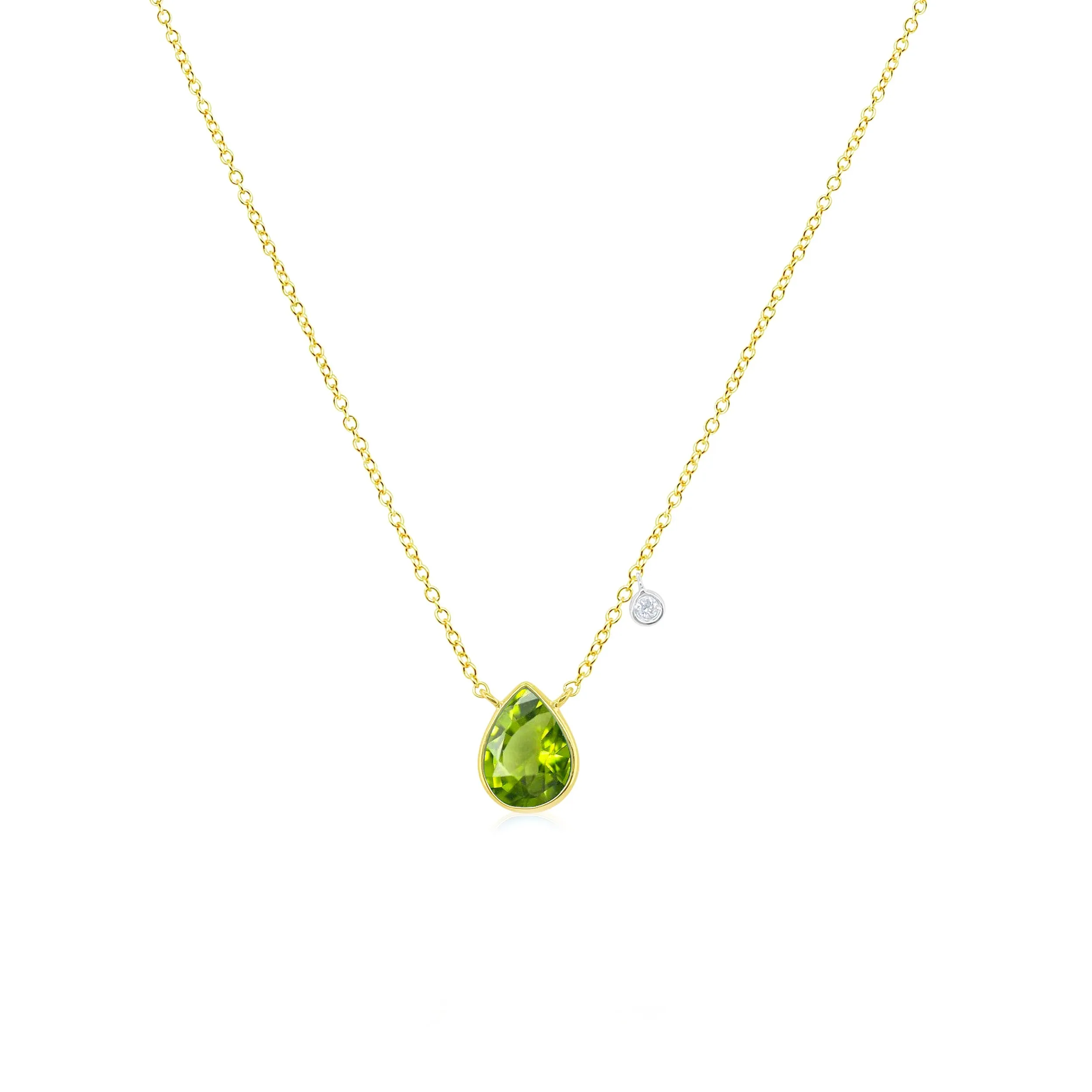 Yellow Gold Peridot Necklace sold by Meira T