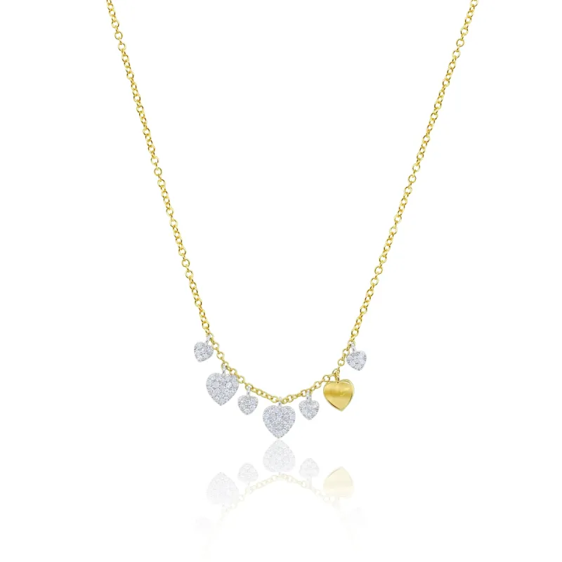 Two Tone Diamond and Gold Heart Necklace sold by Meira T