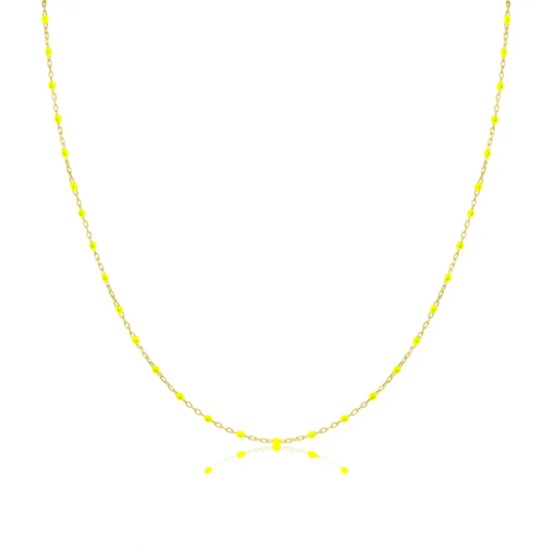 Yellow Enamel Dainty Layering Chain sold by Meira T