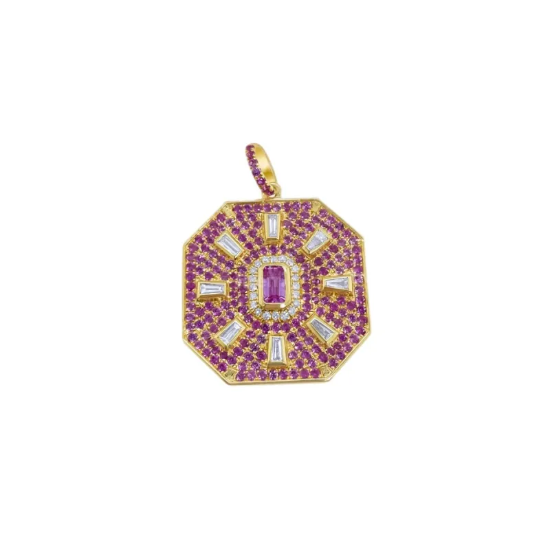Pink Sapphire Octagon Charm sold by Meira T