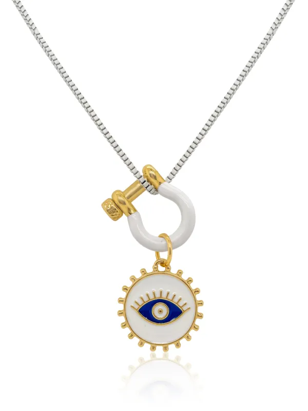 White Box Chain with 18K Gold Fill Carabiner and Charm - ALL NEW BOUTIQUE EXCLUSIVE sold by Meira T