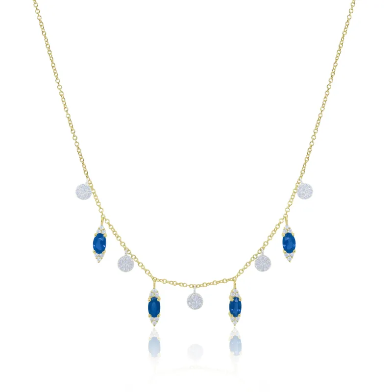 Blue Sapphire Charm Necklace sold by Meira T