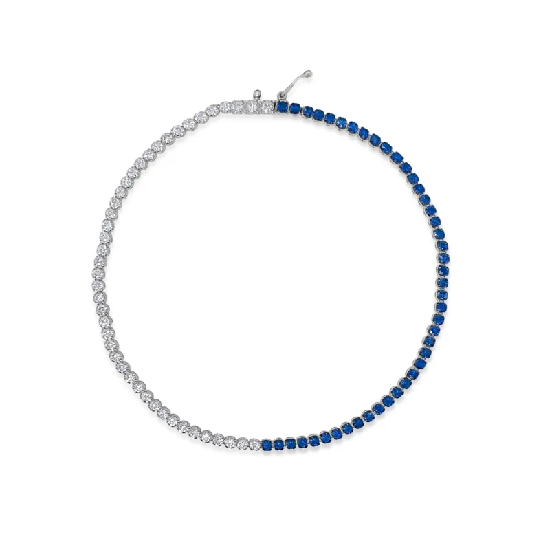 White Gold Diamond and Blue Sapphire Tennis Bracelet *ONLINE EXCLUSIVE* sold by Meira T