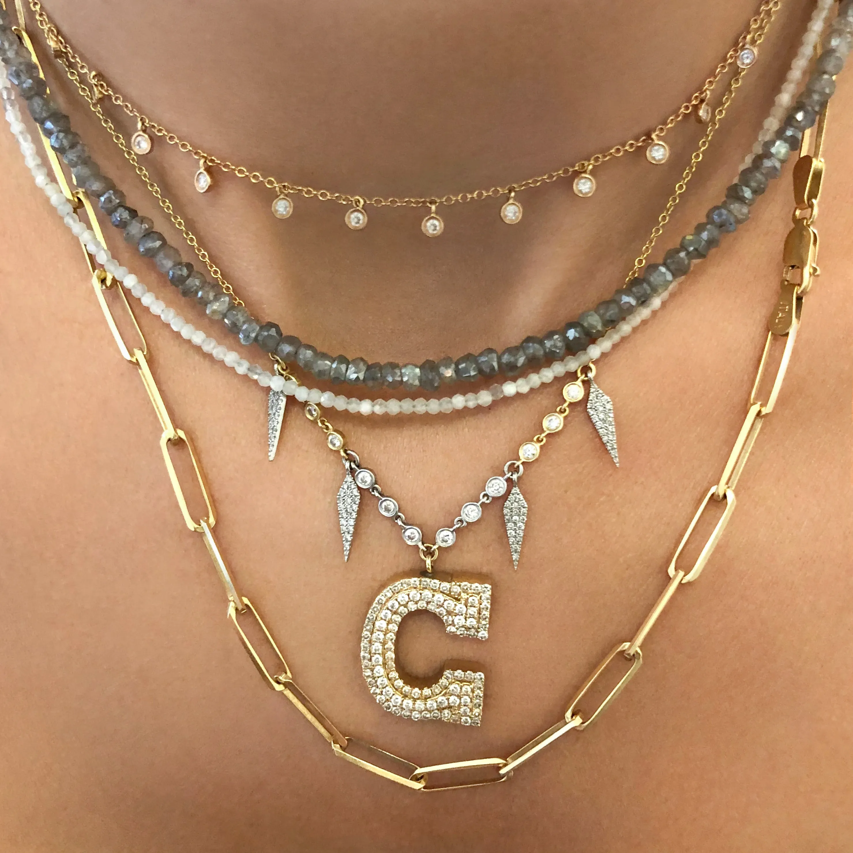 Labradorite Rondelle Beaded Necklace sold by Meira T product image thumbnail 2